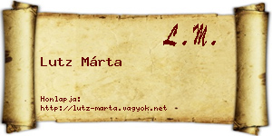Lutz Márta névjegykártya